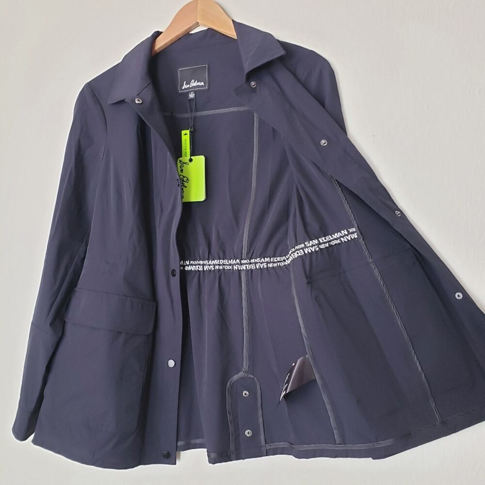 Sam Edelman Black Waterproof Lightweight Shirt-Jacket Shacket Rain Coat Small - Picture 11 of 12